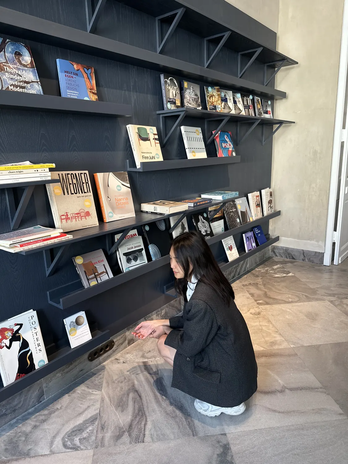 Browsing a design bookshop