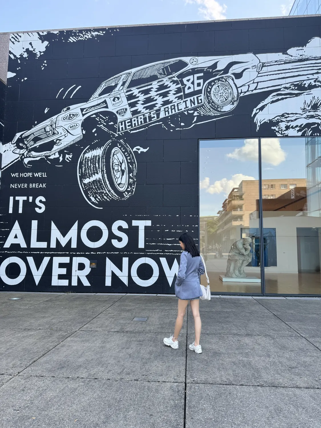 Mural reading It's almost over now